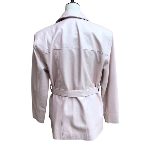 Vintage Twins Pink Belted Leather Jacket - Picture 4 of 9